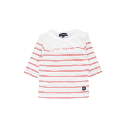 Avis Marinière "ma sirène" Baby - coton léger - Milk/Lantana ARMOR-LUX 1