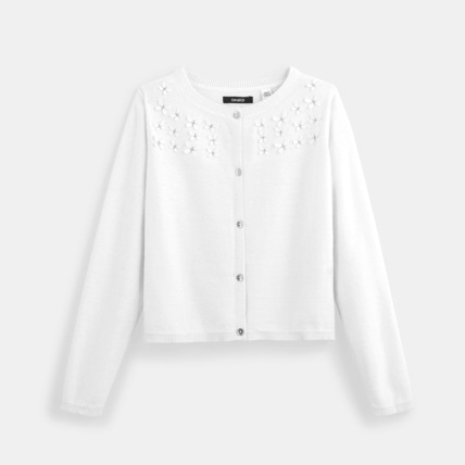 Avis Gilet fantaisie blanc fille OKAIDI 1