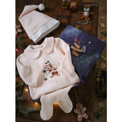 Avis Dors-bien bébé fille Noël et bonnet en velours Vertbaudet 4