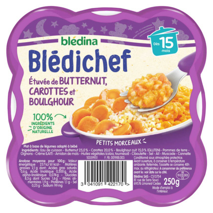 Avis BLEDICHEF Etuvée de butternut, carottes et boulghour Blédina 1