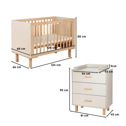 Avis Ensemble bébé commode et lit évolutif + plan à langer commode Laura Mon Mobilier Design 4