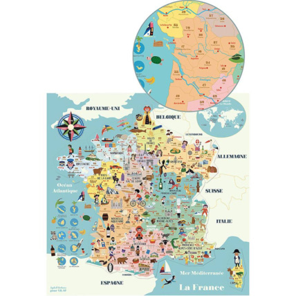 Avis Carte de France magnétique Ingela P. Arrhenius VILAC 3