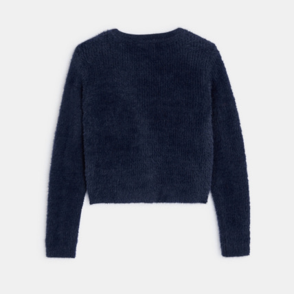 Avis Gilet en tricot fluffy bleu fille OKAIDI 4