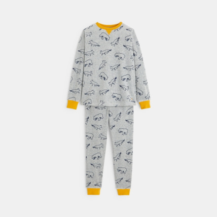 Avis Pyjama en velours éponge motifs animaux gris garçon OKAIDI 1