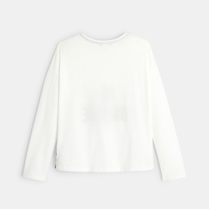 Avis T-shirt manches longues à message positif blanc fille OKAIDI 3