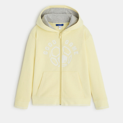 Avis Sweat zippé à capuche molleton jaune garçon OKAIDI 1