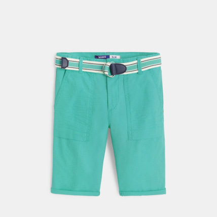 Avis Bermuda slim ceinturé bleu garçon OKAIDI 1