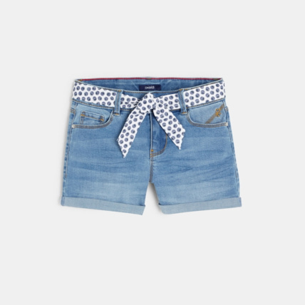 Avis Short en jean ceinturé bleu fille OKAIDI 1
