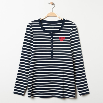 Avis T-shirt manches longues homewear de grossesse rayé Prémaman 1