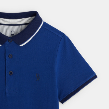Avis Polo uni manches courtes bleu garçon OKAIDI 2