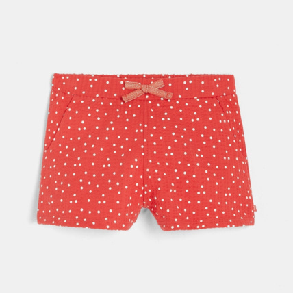 Avis Short en molleton gaufré rouge fille OKAIDI 1