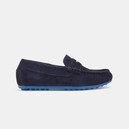 Avis Mocassins croûte de cuir bleu garçon OKAIDI 1