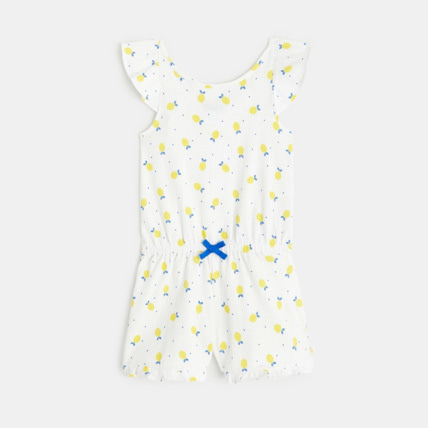 Avis Combishort imprimé motif "petits citrons" jaune fille OKAIDI 1
