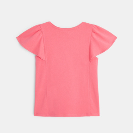 Avis T-shirt manches courtes broderies Fraises rose fille OKAIDI 4
