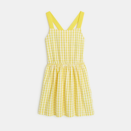Avis Robe à bretelles à carreaux jaune fille OKAIDI 2