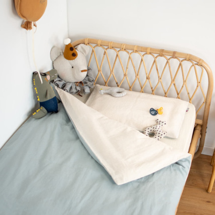 Avis Parure de lit bébé réversible, housse de couette et taie d'oreiller en Lin lavé Sevira Kids 5