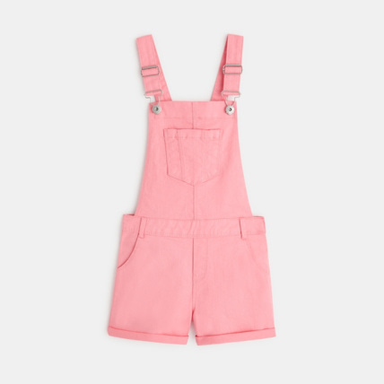 Avis Salopette courte toile imprimée rose fille OKAIDI 2