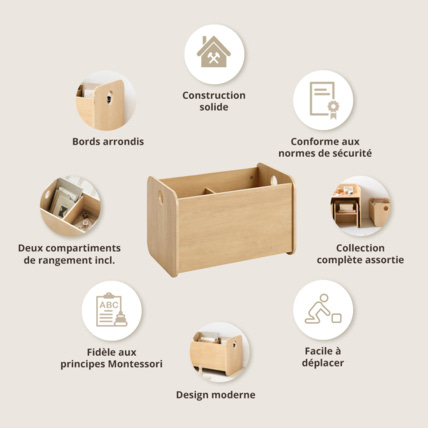 Avis Coffre à jouets en bois Montessori Ellipse Petite Amélie 3