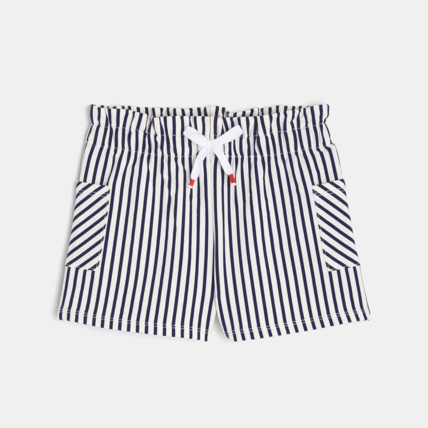 Avis Short à rayures en molleton bleu fille OKAIDI 2