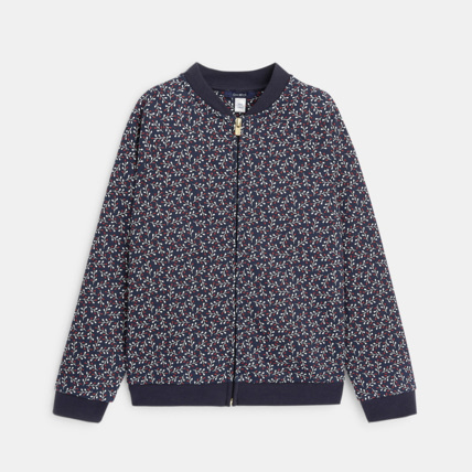 Avis Sweat-shirt zippé imprimé bleu fille OKAIDI 1
