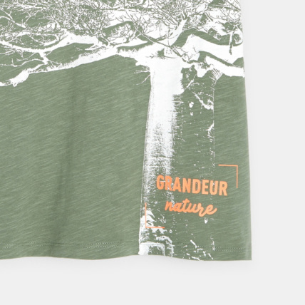 Avis T-shirt over size motif nature vert garçon OKAIDI 2