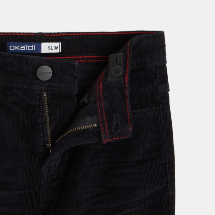 Avis Pantalon slim en velours stretch noir garçon OKAIDI 2