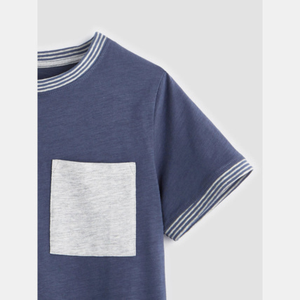 Avis T-shirt en jersey piqué bleu garçon OKAIDI 3
