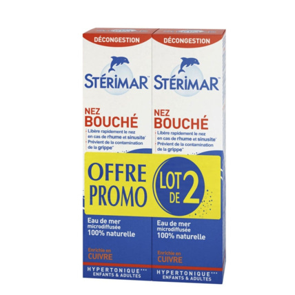 Avis Lot de 2 Spray nez bouché Hypertonique STERIMAR 1