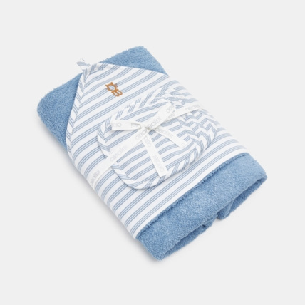 Avis Ensemble cape de bain et carrés rayés OBAÏBI 1