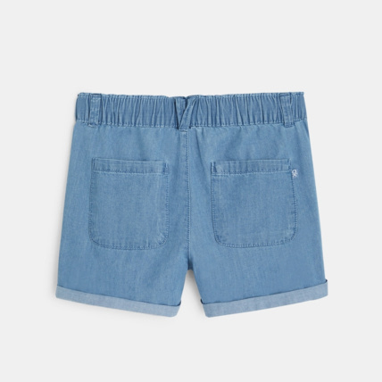 Avis Short en jean broderies fleurs bleu fille OKAIDI 3