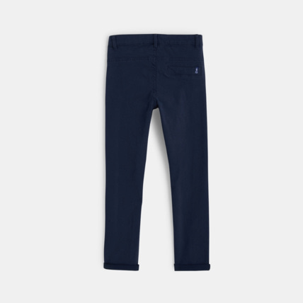 Avis Pantalon chino en twill de coton uni bleu garçon OKAIDI 4