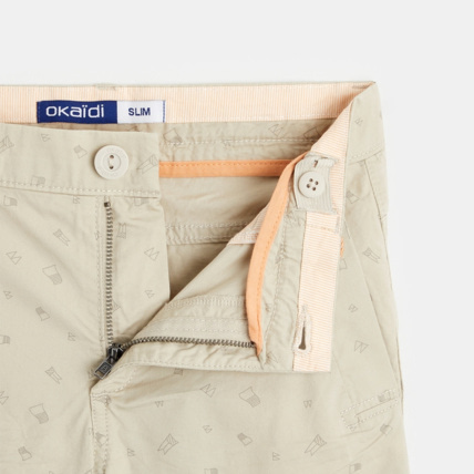 Avis Bermuda slim à petits motifs blanc garçon OKAIDI 2