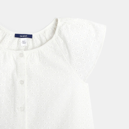 Avis Blouse en broderie anglaise blanche fille OKAIDI 2