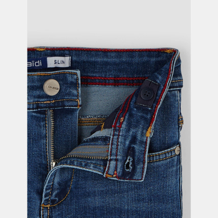 Avis Jean slim hyper extensible bleu garçon OKAIDI 4
