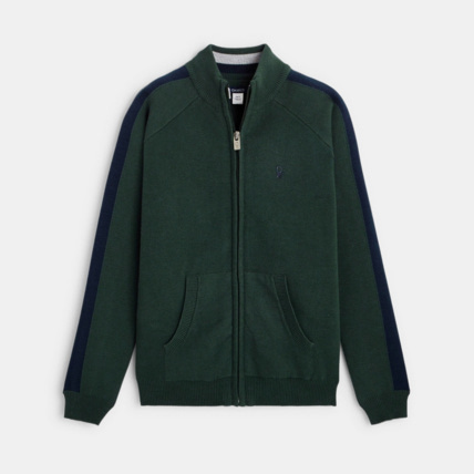 Avis Gilet zippé col montant vert garçon OKAIDI 1