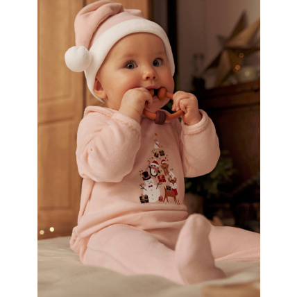 Avis Dors-bien bébé fille Noël et bonnet en velours Vertbaudet 2
