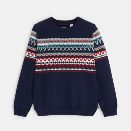 Avis Pull en jacquard scandinave bleu garçon OKAIDI 2