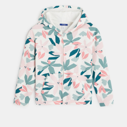 Avis Sweat palmiers zippé à capuche vert fille OKAIDI 1