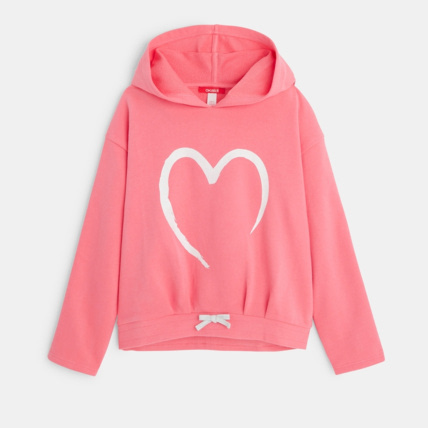 Avis Sweat-shirt à capuche motif Cœur rose fille OKAIDI 2