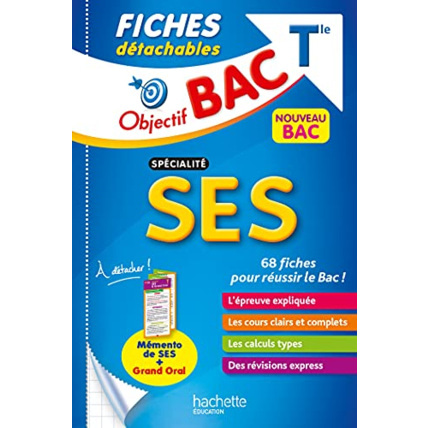 Avis Objectif BAC Fiches détachables Spécialité SES tle Hachette Éducation 1