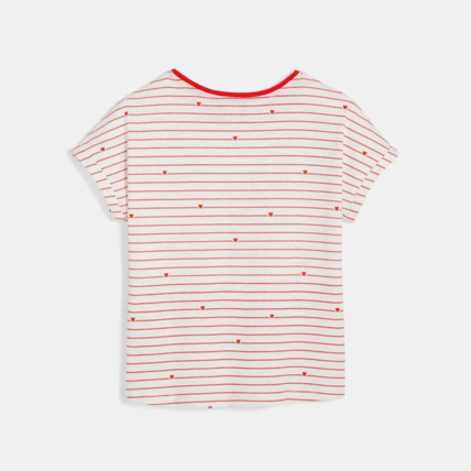 Avis T-shirt rayé petits cœurs rouge fille OKAIDI 2