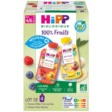 Avis Gourdes 100% Fruits 2 variétés Bio HIPP 1