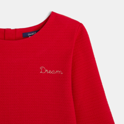 Avis Robe maille pailletée et tulle rouge fille OKAIDI 3