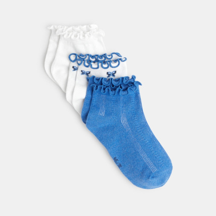 Avis Socquettes volantées (lot de 3) bleu fille OKAIDI 1