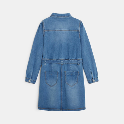 Avis Robe-chemise en jean délavé bleue fille OKAIDI 3