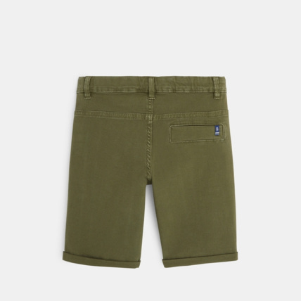 Avis Bermuda slim en toile unie vert garçon OKAIDI 4