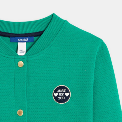 Avis Sweat Teddy en molleton vert fille OKAIDI 2