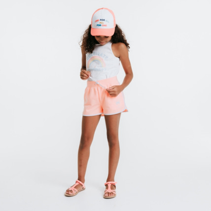 Avis Short uni en jersey doux rose fille OKAIDI 1