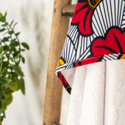 Avis Grande cape de bain en coton et bambou, Wax Fleurs de mariage Sevira Kids 3