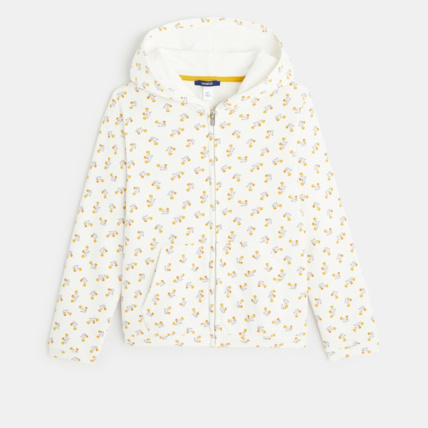 Avis Sweat-shirt zippé imprimé jaune fille OKAIDI 1
